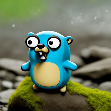 Go blue gopher as angry black mist gopher.