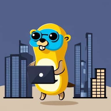 Go Blue Gopher as the architecture and backend guru