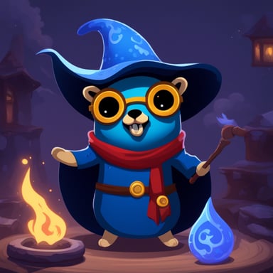Go Blue Gopher as the evil gopher mage
