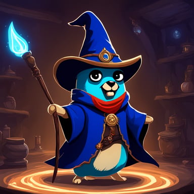 Go Blue Gopher as the evil gopher mage