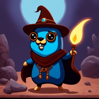 Go Blue Gopher as the evil gopher mage