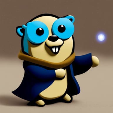 Go blue gopher in matrix