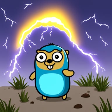Go Blue Gopher stands to connect lightning and thunderstorms.