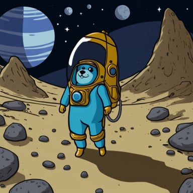 Go Blue Gopher in spacesuit.