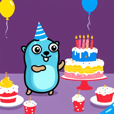 Go Blue Gopher is having a birthday celebration.