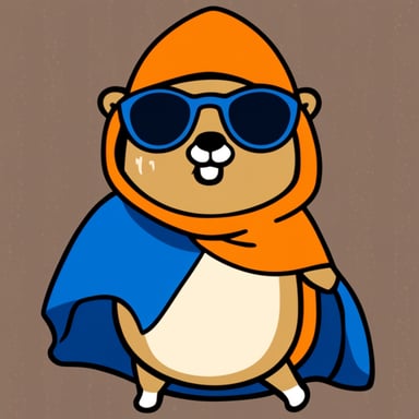 Cool go blue gopher in orange hood