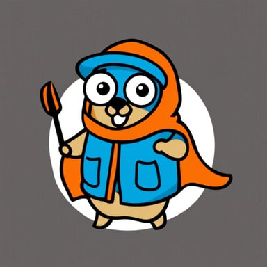 Cool go blue gopher in orange hood