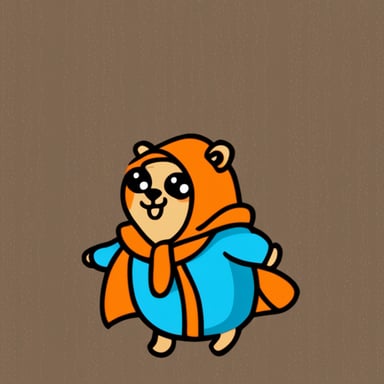 Go blue gopher with orange hood.