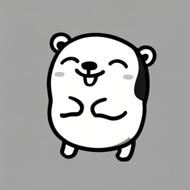 Go Blue Gopher in a happy manga, illustrated in black and white.