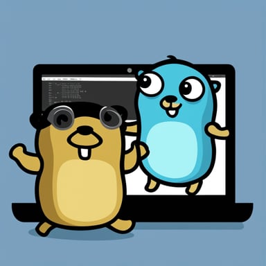 Go Blue Gopher in a computer lock.