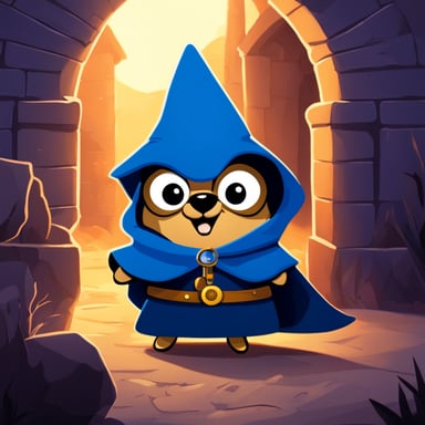 Go Blue Gopher with cloak and fangs explored the castle.