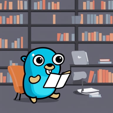 Go Blue Gopher that writes in Python