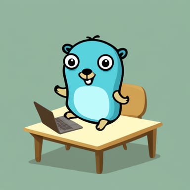 Go Blue Gopher that writes in Python