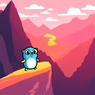 Go Blue Gopher climbing mountains.