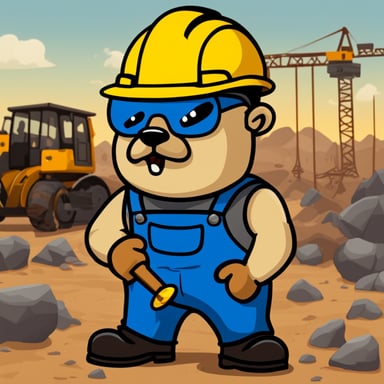 Angry builder go blue gopher