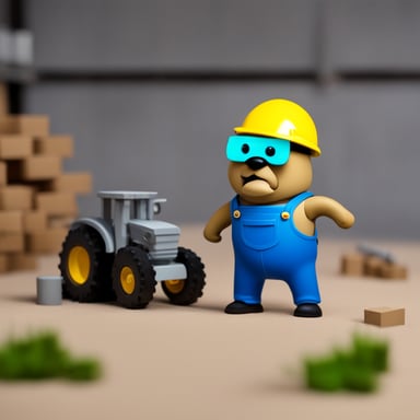Angry builder go blue gopher