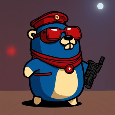 The go blue gopher as the Soviet Union cyberpunk gopher