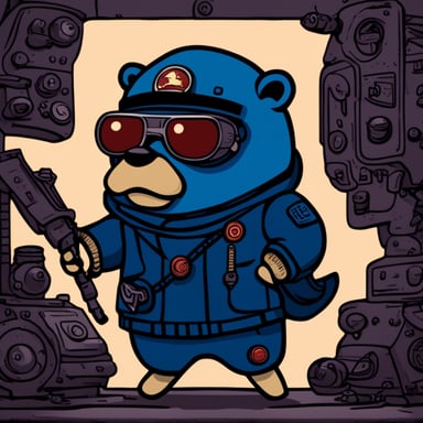 The go blue gopher as the Soviet Union cyberpunk gopher