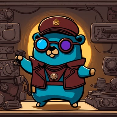 The go blue gopher as the Soviet Union cyberpunk gopher