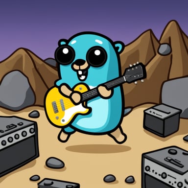 Go Blue Gopher rocks out to metal music.