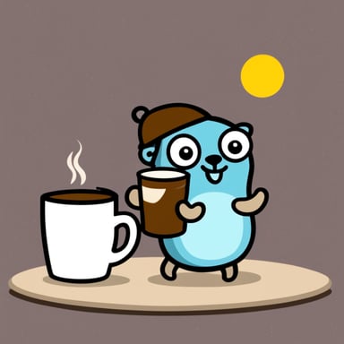 Go blue gopher with coffee