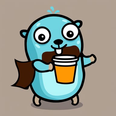 Go blue gopher with coffee