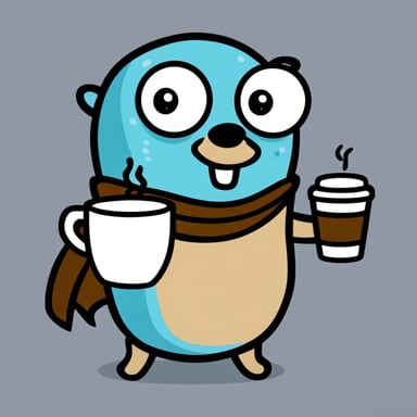 Go blue gopher with coffee