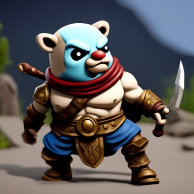 Go Blue Gopher as Kratos