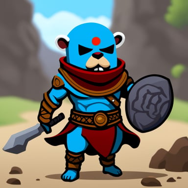 Go Blue Gopher as Kratos