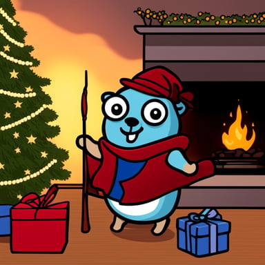 Go blue gopher on holidays