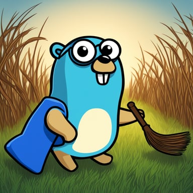 The prompt is in Russian and translates to Strong and brutal gopher. Therefore, the adapted prompt with Go Blue Gopher inserted would be: Strong and brutal Go Blue Gopher.