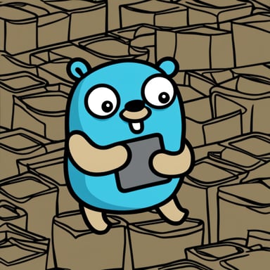 Please, generate a very busy Go Blue Gopher.