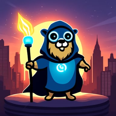 Go Blue Gopher as Zeus.