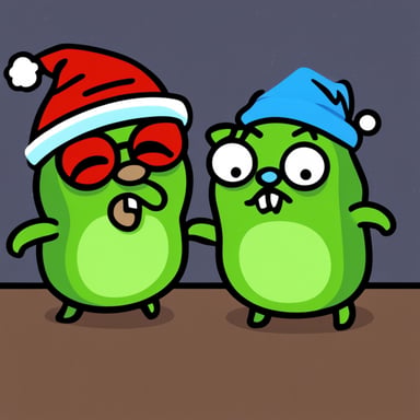 Go Blue Gopher as Grinch and Grumpy