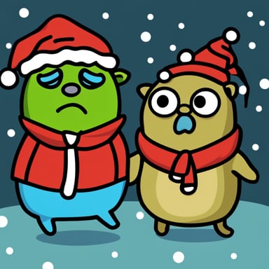 Go Blue Gopher as Grinch and Grumpy