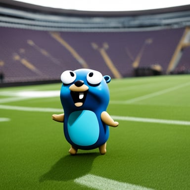 The Go Blue Gopher is scuffed.