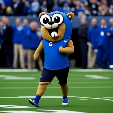 The Go Blue Gopher is scuffed.