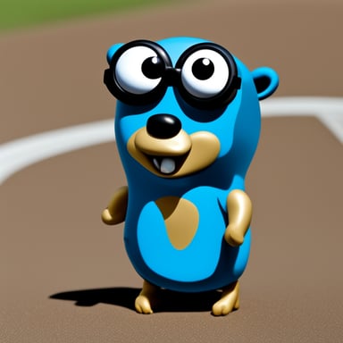 The Go Blue Gopher is scuffed.