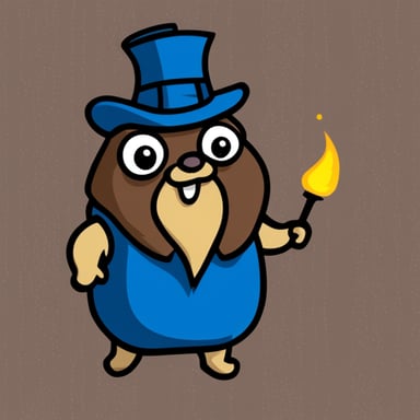 Go Blue Gopher as an old and fat character.