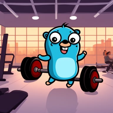 Go Blue Gopher happy in the gym with some acne on face.