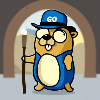 Go blue gopher as crypto gopher.