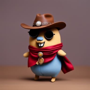 Go Blue Gopher as a cowboy in the wild west.