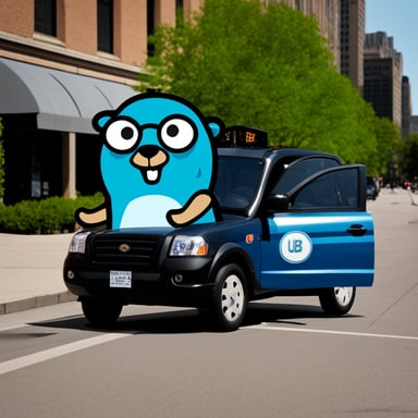 Go Blue Gopher as an Uber car driver.