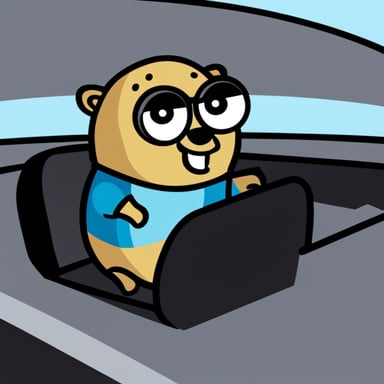 Go Blue Gopher as an Uber car driver.