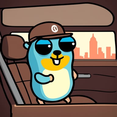 Go Blue Gopher as an Uber car driver.