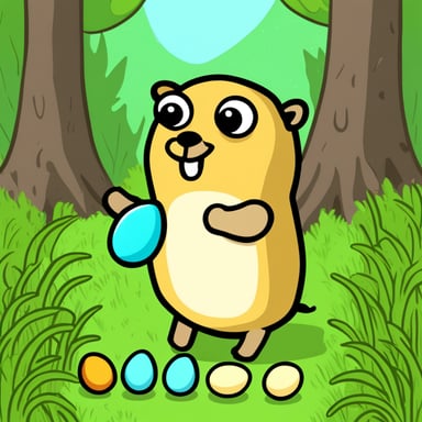 Go Blue Gopher with eggs