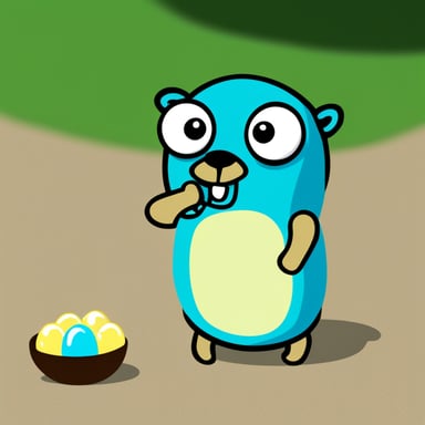 Go Blue Gopher with eggs