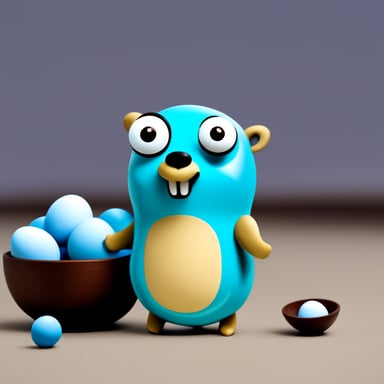 Go Blue Gopher with eggs