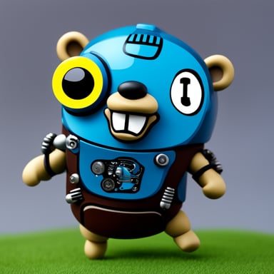 Happy go blue gopher cyborg