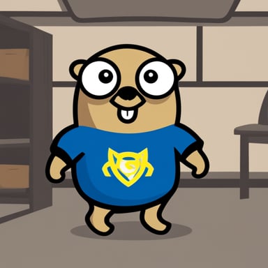 Go Blue Gopher wears an Arsenal soccer shirt.
